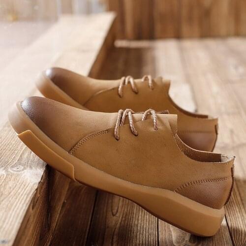 Genuine Leather Shoes Men Leather Sneakers Flats Design Style Men Shoes Loafers Lace Up Walking Casual Shoes Men Big Size