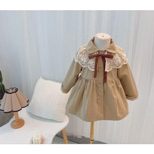 Girls Babys Lace Windbreaker Coat Jacket Outwear 2021 Spring Autumn Overcoat Top School Sport Cardigan Childrens Clothing