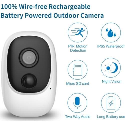 Waterproof Mini Camera 1080P Outdoor Small Camcorder WIFI with Rechargeable Battery Support Two Way Audio Night Vision IP Camera