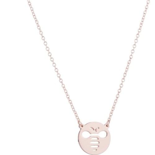 Yiustar Stainless Steel Animal Bee Pendant Necklace Women Charm Weeding Necklace Vintage Jewelry Choker