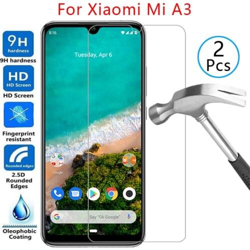 Tempered glass screen protector for xiaomi mi a3 case cover on ksiomi xiao my a 3 3a mia3 xiaomia3 protective phone coque bag 9h