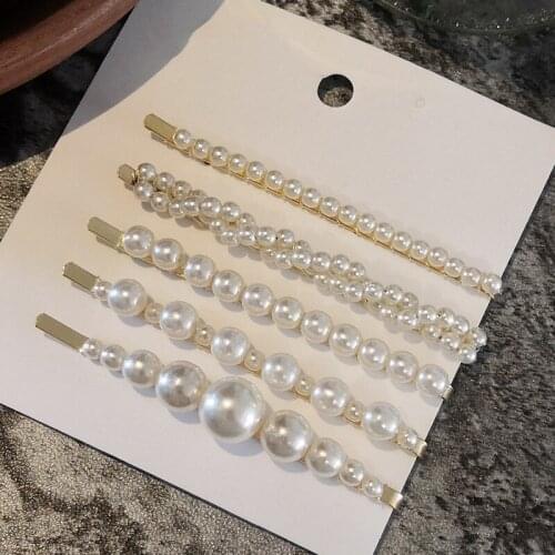 Simulated Pearl Hair Barrettes Set 2020 Korea Twist Beaded Hair Clips for Women Girls Headwear Hair Accessories Hairpin Jewelry