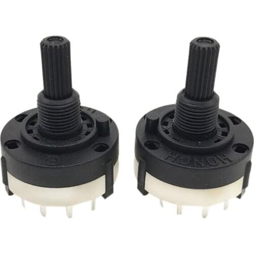 1 pcs black plastic 2 knife 6-band band rotary switch can be adjusted gear shaft length 2cm 4.4 * 2.6 * 2.6cm Dropshipping