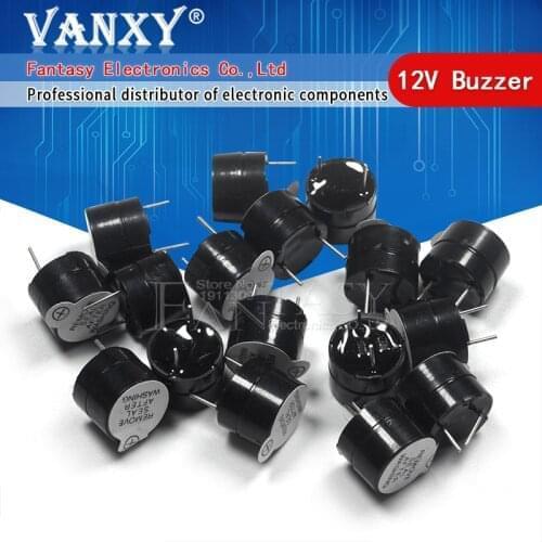 10pcs 12v Active Buzzer Magnetic Long Continous Beep Tone 12*9.5mm