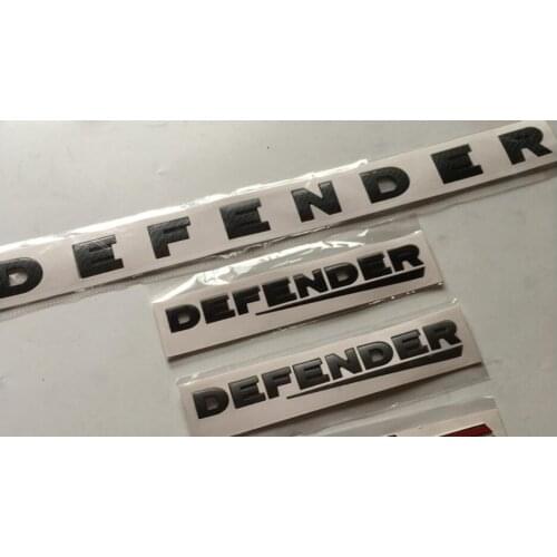 10pcs DEFENDER car side stickers decals badge emblem 3D Head Cover Wordmark Carbon fiber styling black silver