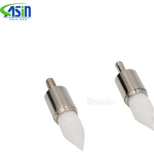 100 Pcsx high quality Dental screw type Prophy Brush White Nylon Tapered Type Polishing Brush dentist