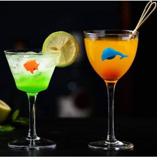 12pcs Random Color Silicone Marine Animals Wine Glass Marker Creative Drinking Cup Identifier Party Cup Sign Party supplies
