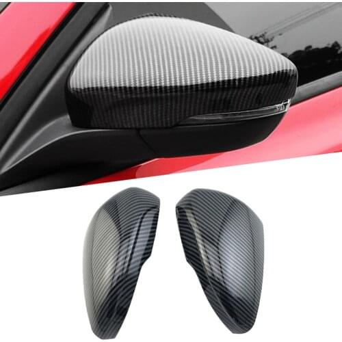 2pcs Car Auto Side Rear View Mirror Cover Trim Caps For Ford Focus MK4 2019 2020 Car Styling Carbon Fiber Style