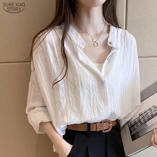 2021 Casual Plus Size Solid Cardigan Blouse Women New Autumn Long Sleeve Cotton Shirt Women Loose Ladies Tops Blusas Mujer 10286