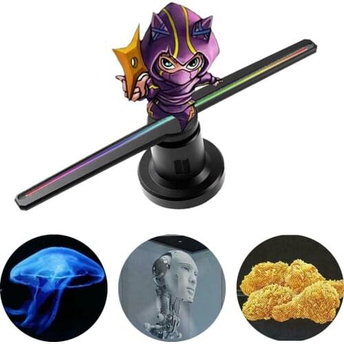 3D Fan Hologram Projector Advertising Display Hologram Fan Holographic Imaging Lamp Display Advertising logo Stage Disco Light