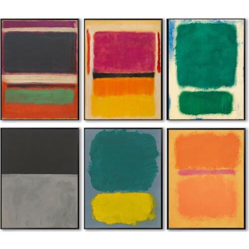 Abstract Mark Rothko Oil Canvas Painting Wall Art Posters and Print Wall Art Pictures for Living Room Home Decor Art Unframed