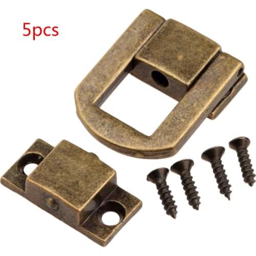 Antique Bronze Gold 25x20mm Jewelry Chest Gift Wine Wooden Box Case Toggle Latch Hasp Leather Bag Handbag Purse Lock 5x