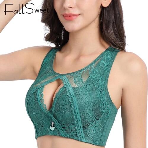 FallSweet Full Cup Bras for Women Sexy Lace Beauty Back Brassiere No Wire Push Up Bra