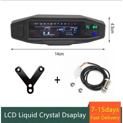 Motorcycle LCD Digital Speedometer 1200RPM 5 Gear Oil level 12V Display Voltage Switching Motorcycle Odometer For Russian KR200