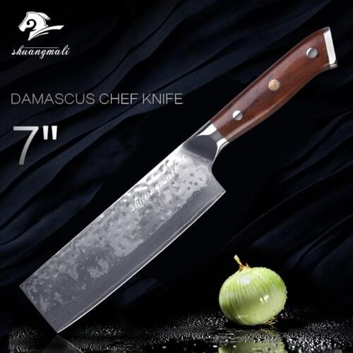 Kitchen Knife Damascus Steel High Quality Chef Knives VG10 Handmade Japanese Nikiri Knife Meat Slicing Cutter Cooking Tool Knife