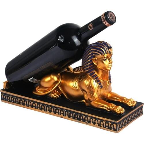 Egyptian Sphinx Harz Wine Racks Creative Retro Living Culture Figurine Bar Wine Bottle Holder Craft Storage Organizer