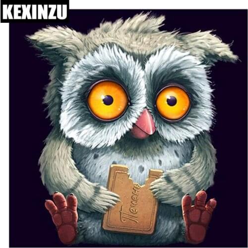 Full Square drill 5D DIY Diamond Embroidery Owl Eat Cookies Diamond Painting Cross Stitch Rhinestone Mosaic decor gift