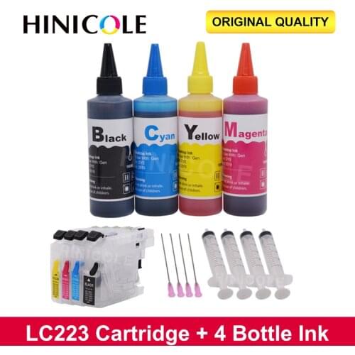 HINICOLE Bottle Ink 100ml For Brother LC 221 223 225 227 229 MFC-J4420DW J4620DW J4625DW Printer+ LC223 XL Refill Ink Cartridges