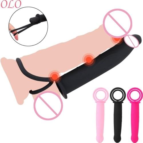 Penis Ring Strap On Penis Vibrator Dildo Vibrator Sex Toys For Couples Double Penetration Delay Ejaculation Prostate Massage