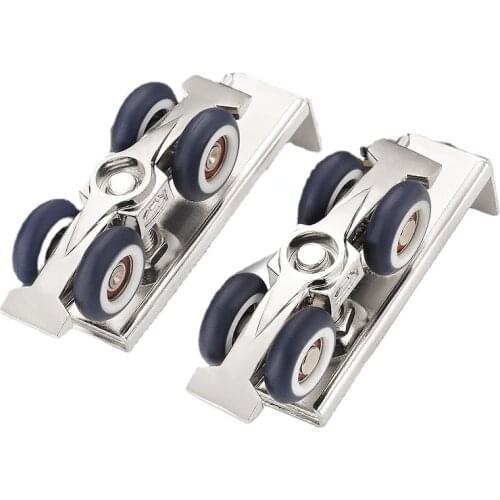 Furniture Caster Sliding Door Hanging Round Glass Hardware Pulley Hanging Mute Rail Wheel Balcony Sliding Cabinet 4 Wheel