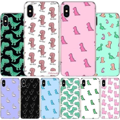 Cute Dinosaur Baby Fashion Cover Phone Case For Apple iphone 11 12 Pro XR X XS Max 7 8 6 6S Plus + 7G 6G 5 SE 2020 Coque Popular