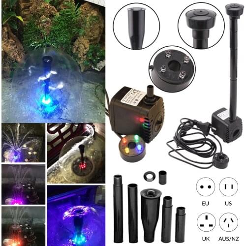 Multi-function Aquarium Oxygen Fish Pond Led Color Changing Submersible Water Pump Garden Water Fountain Pump Maker Pump D30