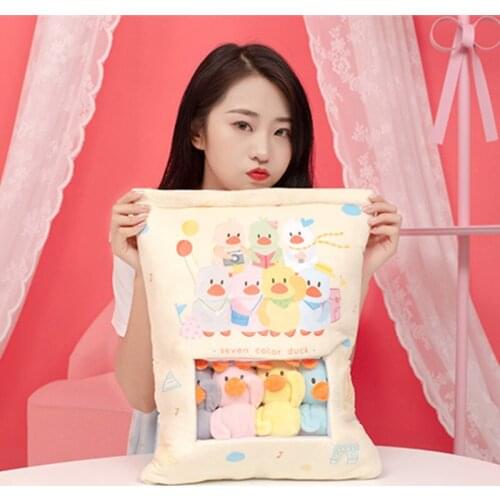 Cartoon 40cm Cute Seven Colors Duck Plush Toy Stuffed Soft Kawaii Animal Pillow Doll for Children Kid Girls Lovely Birthday Gift