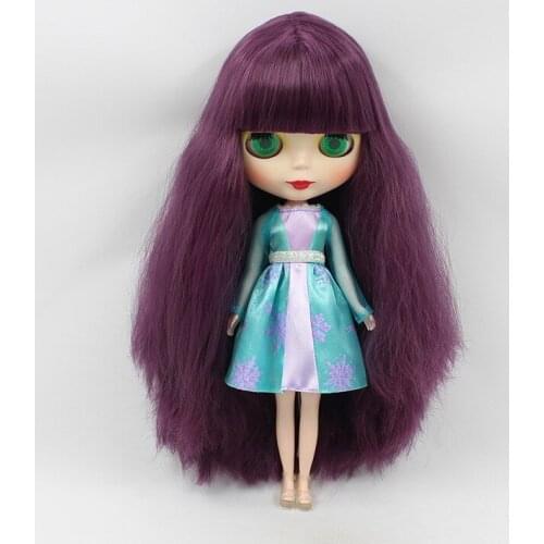 Nude blyth dolls (purple hair) straiht hair with bang 5548