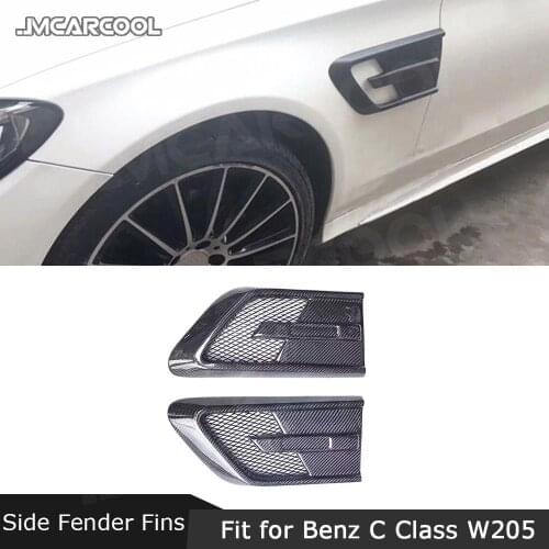 Carbon Fiber Front Bumper Sider Fender Flaps Apron For Mercedes C Class W205 C200 C300 Not fit for AMG Bumper 15-18 Car Styling