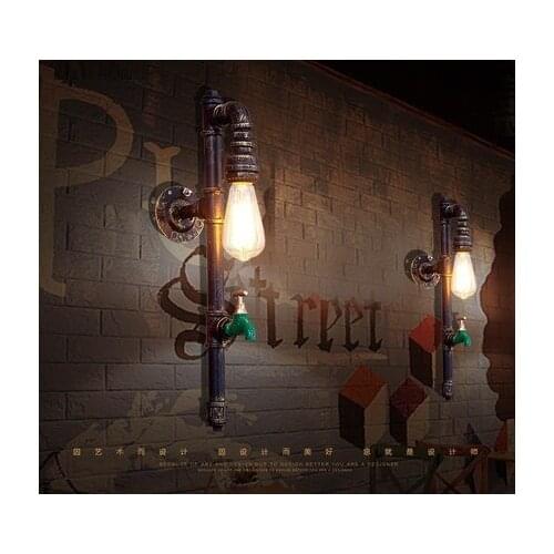 Retro Loft Style Iron Water Pipe Lamp Edison Wall Sconce RH Industrial Vintage Wall Light Fixtures For Home Indoor Lighting