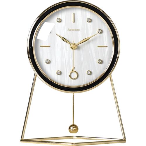Creative Luxury Desk Clock Gold Metal Swing Table Clock Swing Clock Silent Watch Living Room Home Pendulum Desktop Clocks Gift