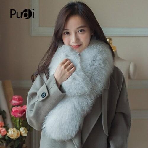 SCM063 Womens Real Fox Fur Scarf Band New Whole Piece Fox Fur Scarves Winter Warm Big Genuine Fox Fur Wraps