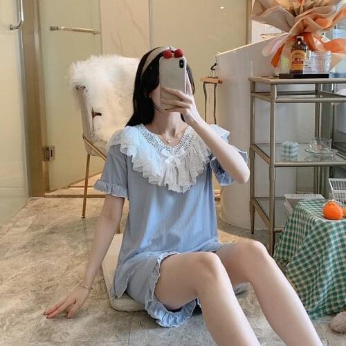 Shorts PJ Set Summer Pajamas for Women Casual Sleepwear Nightwear Sets Pyjama Feminino Pijama Set Womens Lace Tops
