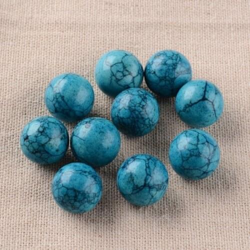 Synthetic Goldstone/Blue Goldstone/Cherry Quartz Glass/Opalite Round Ball No Hole Beads, Dyed, 16mm