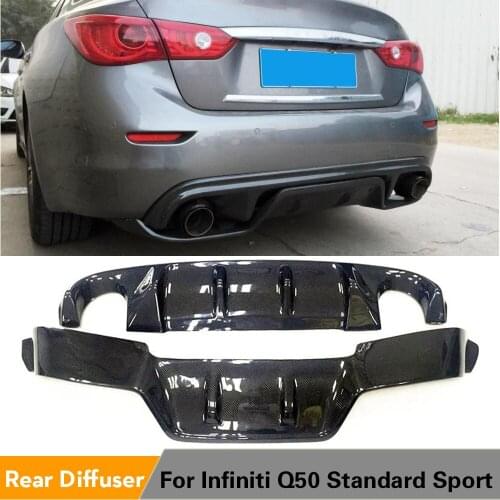 Carbon Fiber Rear Bumper Diffuser Spoiler For Infiniti Q50 Q50S Sedan Standard Sport 2014 - 2017 Rear Diffuser Bumper Lip Spoile