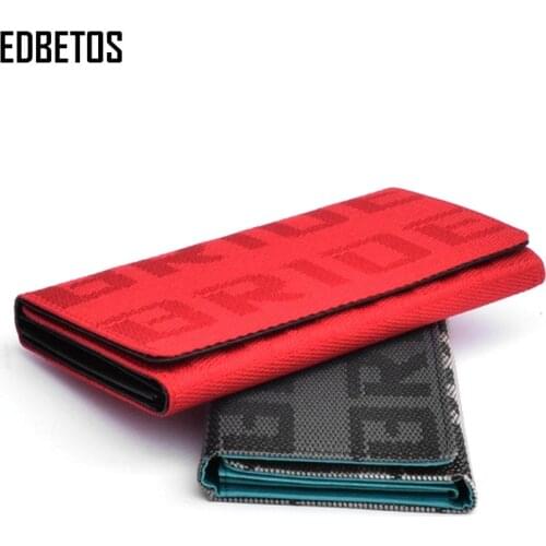 EDBETOS 2 styles BRIDE Fabric Purse JDM VERSION 2 Racing Seat Fabric and Leather Canvas BRIDE Wallet key case leather