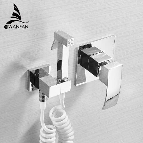 Toilet Bidet Angle Copper Hot And Cold Bathroom Toilet Shower Blow-fed Spray Gun Nozzle Bidet Faucet Bathroom Hardware 811357R
