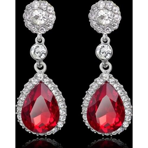 High Fashion Simple Shining Earrings Water Drop Style Crystal Long Pendant Ear Jewelry Bride Noiva Wedding Party Drop Earring