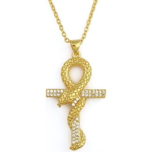Jewelry Snake Cross Pendant Necklace Jewelry for Women Personal Accessories