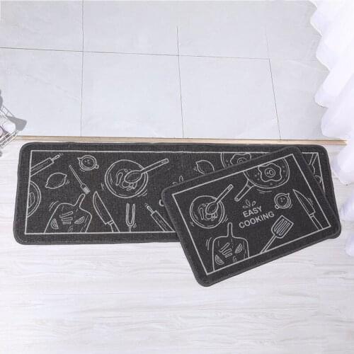 Fun Kitchen Printing Doormat, Dustproof And Non-Slip Mat Set, Household Carpet Foot Mat
