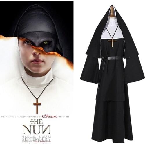 The Conjuring Scary The Nun Valak Sister Cosplay Costume Halloween Women Dress