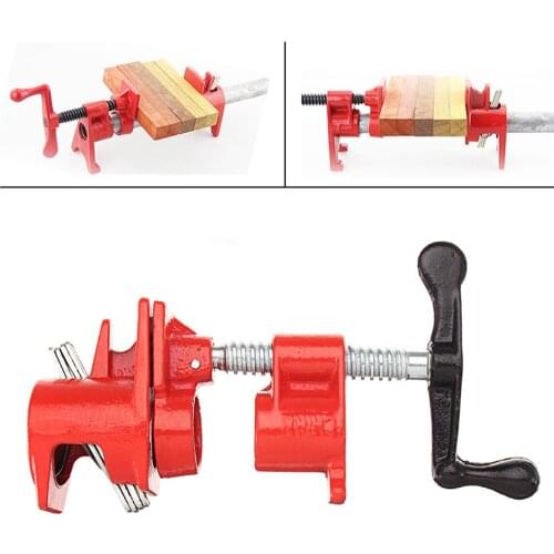 Heavy Duty Pipe Clamp for Woodworking Wood Gluing Pipe Clamp Steel Cast Iron Pipe Clamp Fixture Carpenter Hand Tool