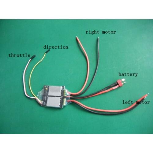 1pc 40Ax2 Bidirectional Two-way Brushed ESC Mixed Control Speed Controller for DIY RC Metal Track Tank Differential Boat Models