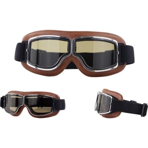 1Pcs Helmet Goggles Pilot Anti-Fog Warm Riding ATV Bike Off-Road Motorcycle Goggles-black Transparent Moto Accessories