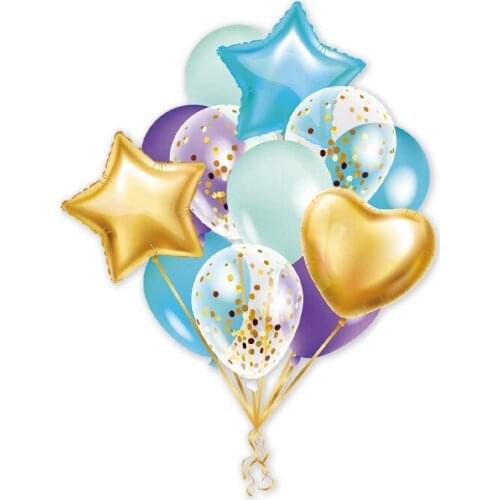 12pcs Love Star 18'' Foil 10inch Matt Latex Suit Wedding Baby Shower Birthday Party Atmosphere Arrangement Balloons Supplies