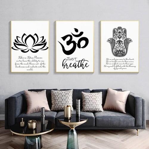 Meditation Canvas Painting Abstract Buddha Yoga Art Motivational Quote Poster Buddhism Prints Poster For Living Room Home Decor