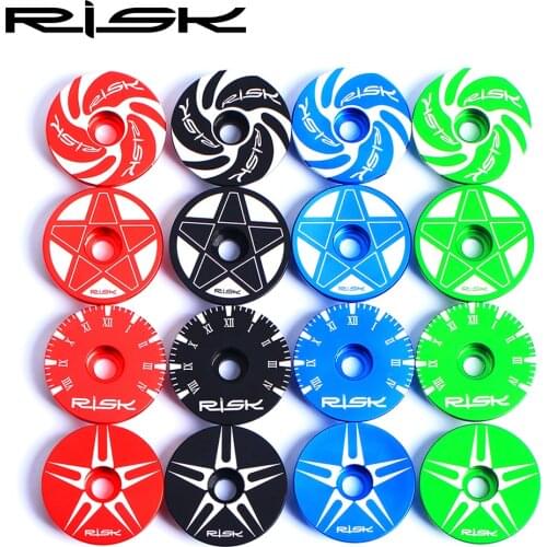 RISK Bicycle Stem Cap Aluminum Mountain MTB Road Bike Headset Cover With Bolt For 28.6mm Fork 1" To 1 1/8" Bicycle Parts 16color