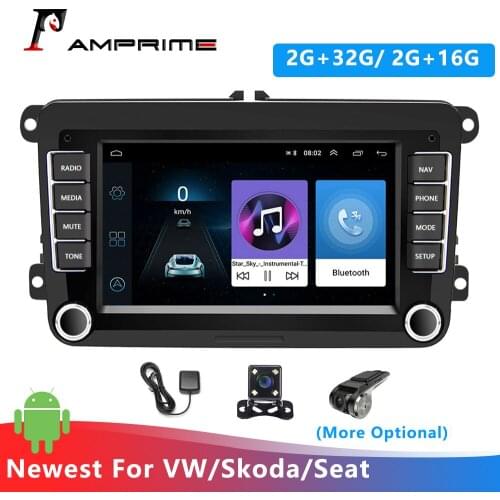 AMPrime 2 Din Android Car Radio Bluetooth Multimedia car radio For Volkswagen Skoda Golf Passat Polo Jetta автомобильное радио
