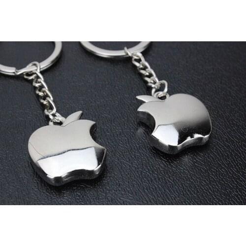FREE SHIPPING BY DHL 100pcs/lot Metal Lovely Apple Shaped Keychains Novelty Fruit Keyrings for Women Gifts lin3773