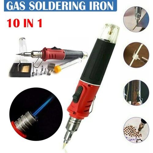 Cordless Butane Gas Soldering Iron Kit Auto Ignition Welding Torch Gun Soldering Pen Gas Blow Tool Portable Welding Equipment